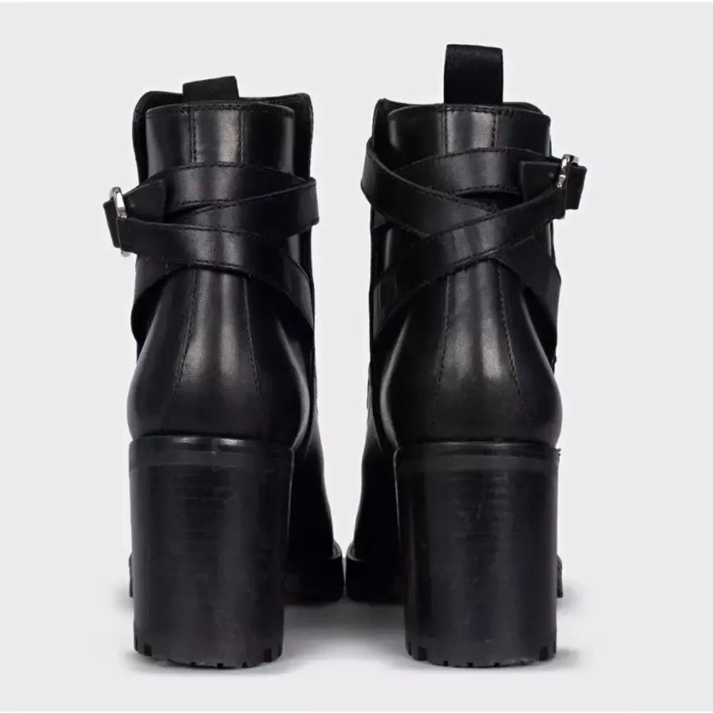 CHRISTIAN LOUBOUTIN Black Leather Ankle Boots EU 36.5